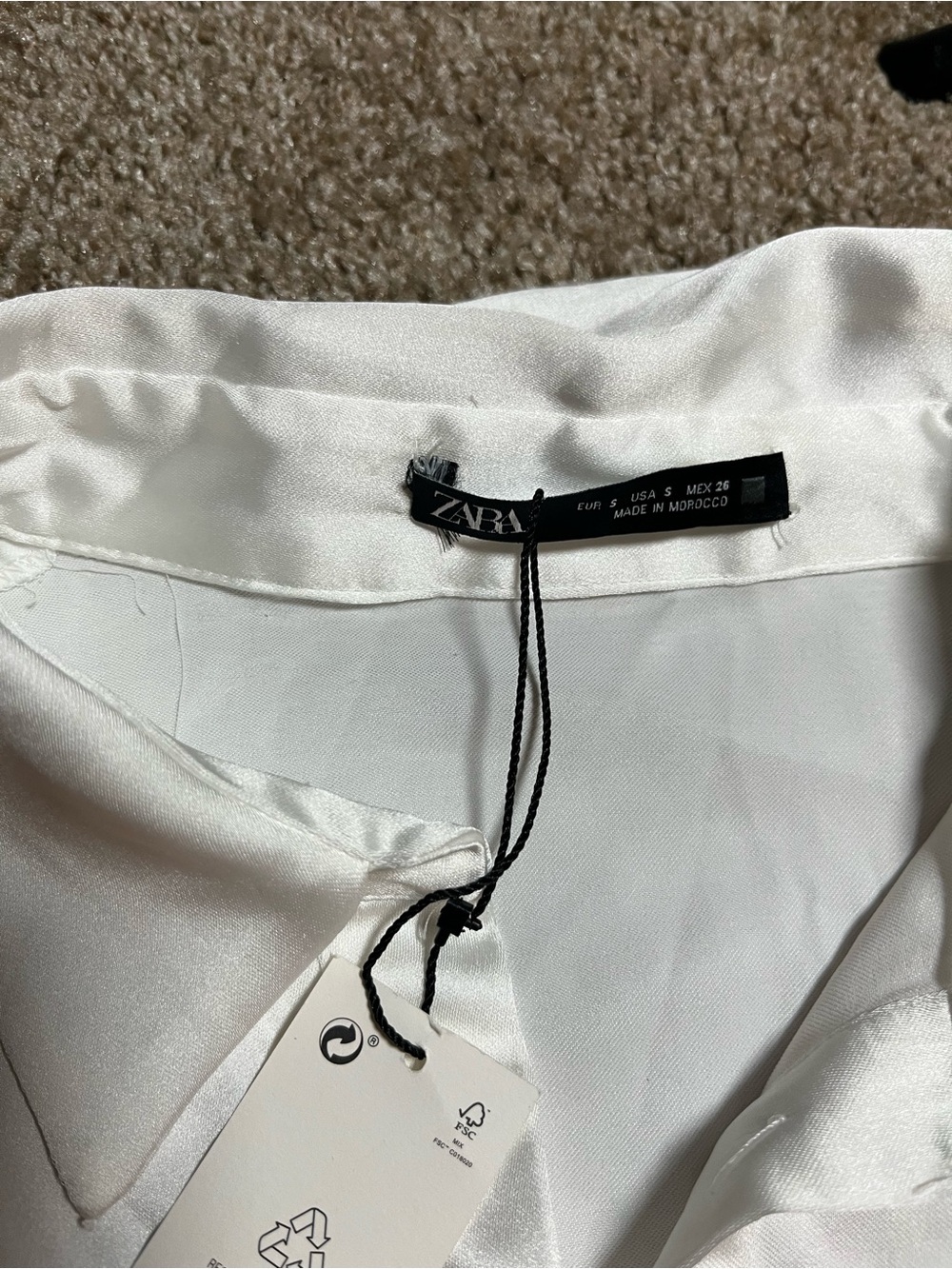 Zara White Ruffle-Hem Shirt Mini Dress - Picture 12 of 12